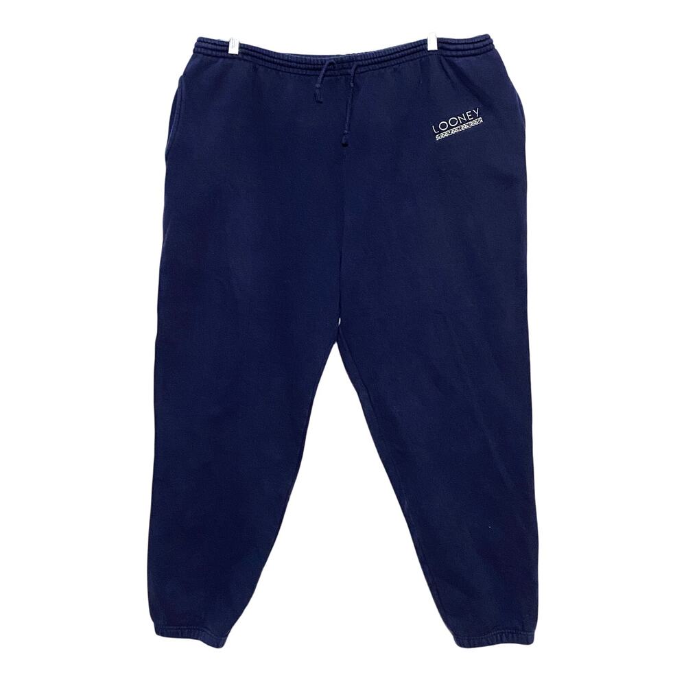 Vintage WB Studio Store Looney Tunes Navy Sweatpants Elastic Waist Mens XXL